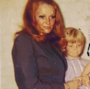 Tracey Woodward aged 6 with her mum