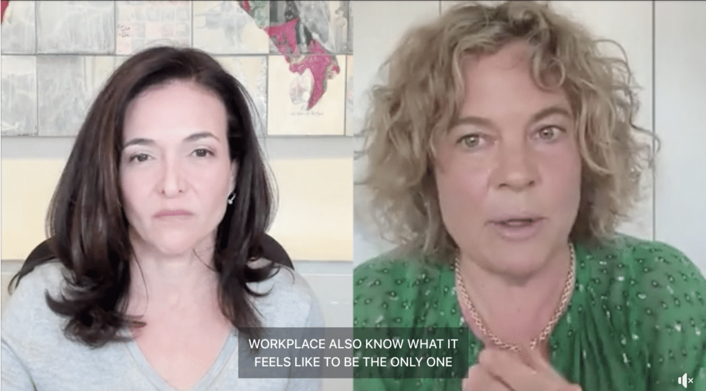 Eleanor Mills and Sheryl Sandberg in conversation