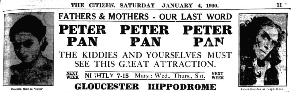 Peter Pan advert in the Gloucester Citizen
