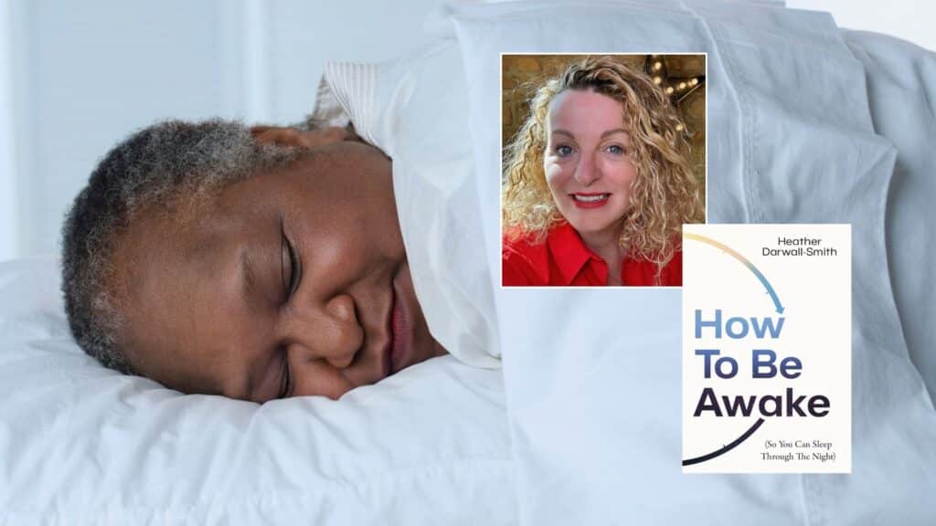 image of black sleeping woman to advertise How to sleep better webinar with Heather Darwall-Smith