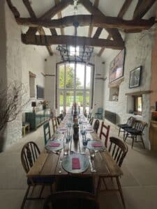 Wern-y-Cwm dining table set for NOON Wales Retreat