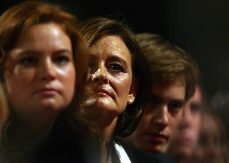 Cherie Blair when she was the PM's wife, flanked by daughter Kathryn and son Euan during Tony Blair's 2006 Labour Party conference speech. Credit: PAUL ELLIS/AFP / Getty