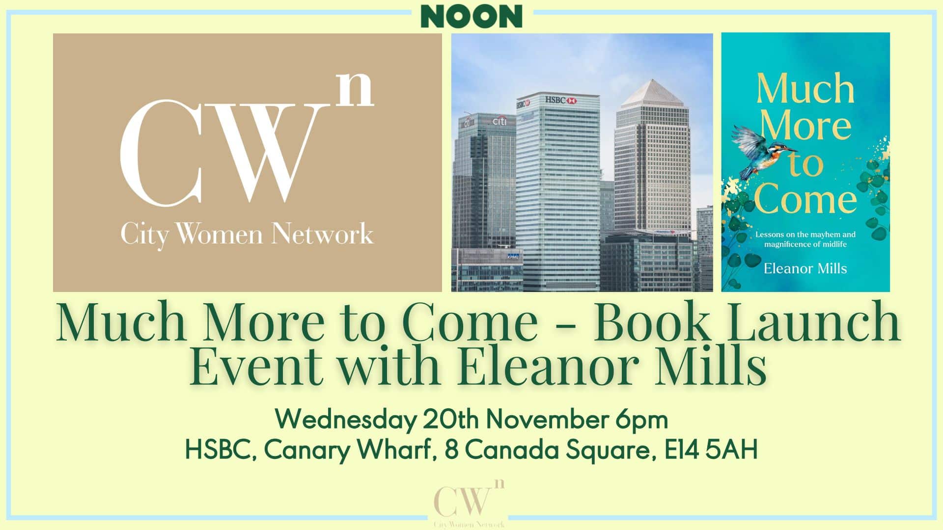 City Women Network book event with Eleanor Mills Much More to Come promo image