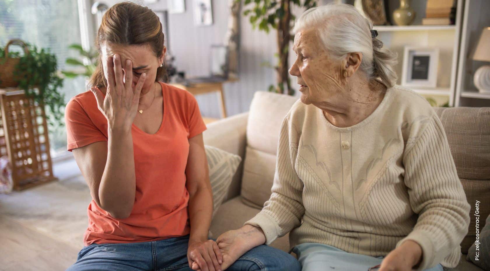 women and mother in difficult relationship