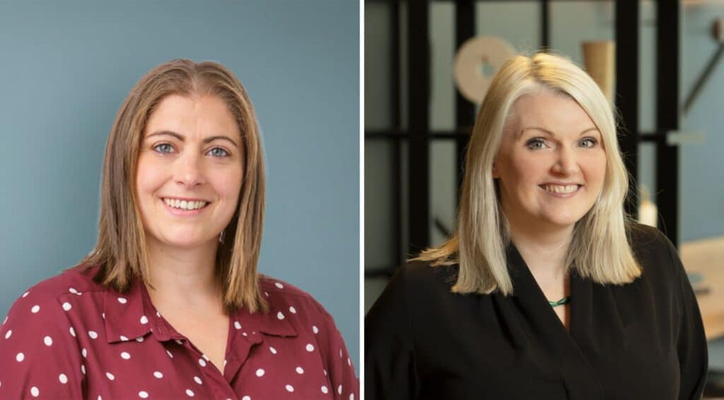 Emma Brown and Myfanwy Beynon-Pollitt of BKL doing a Budget webinar for NOON midlife women