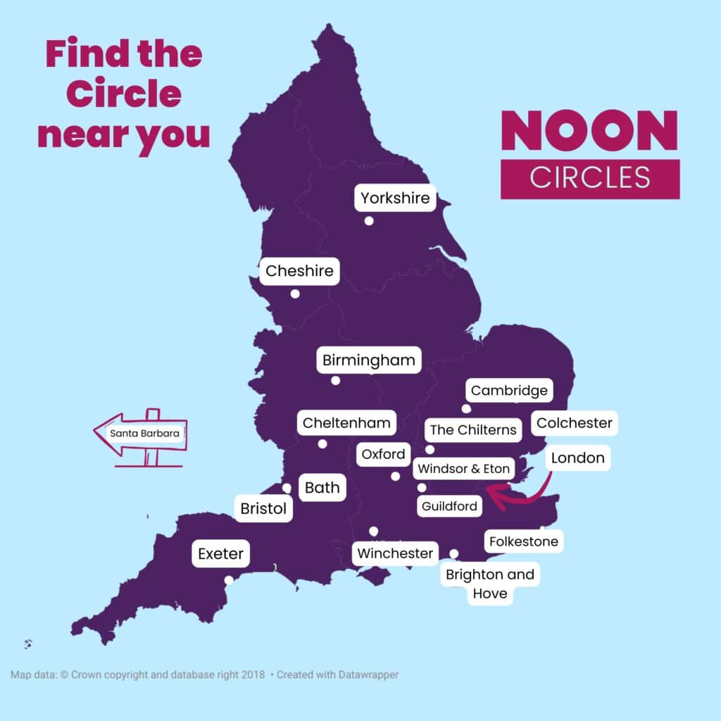 Find a Circle near you map for NOON home page