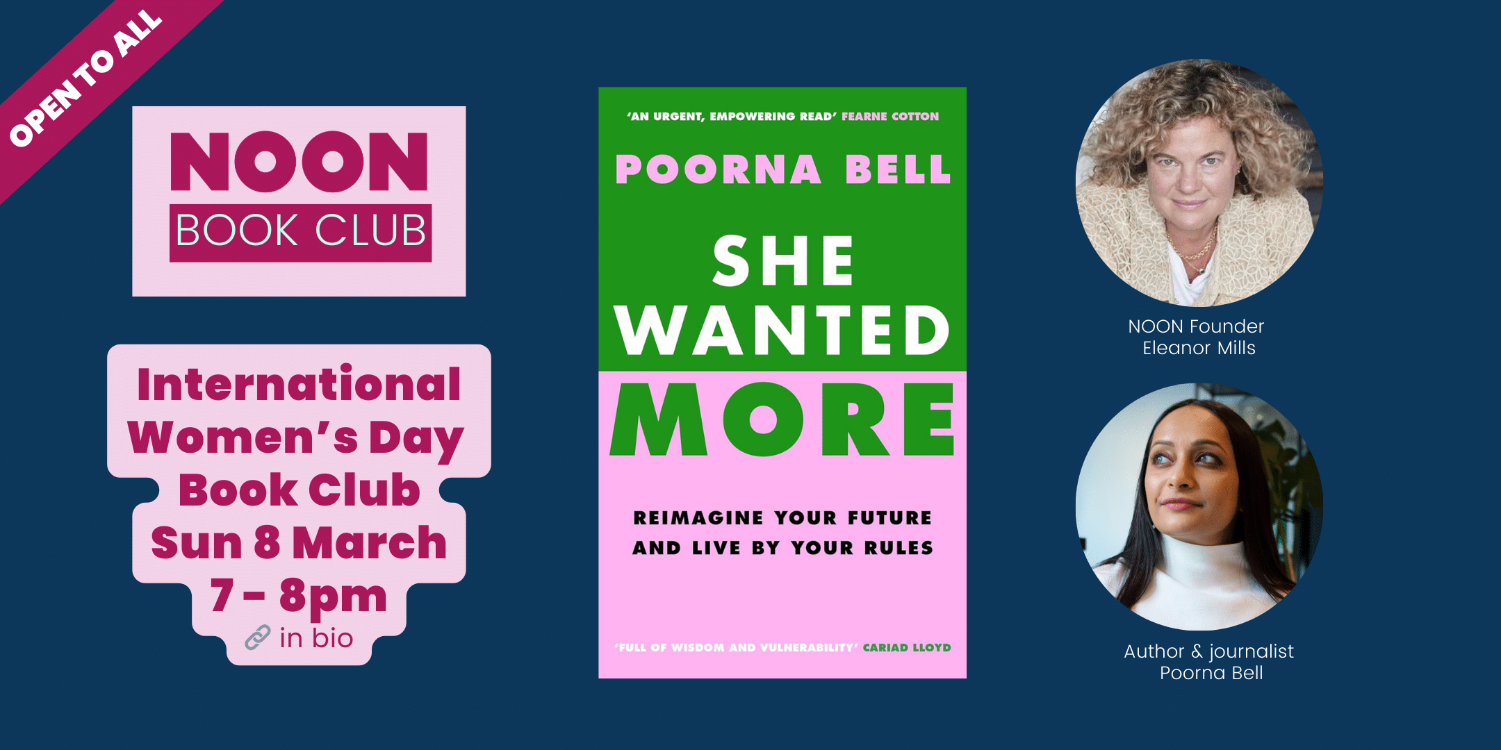 Poorna Bell on NOON Book Club for International Women's Day