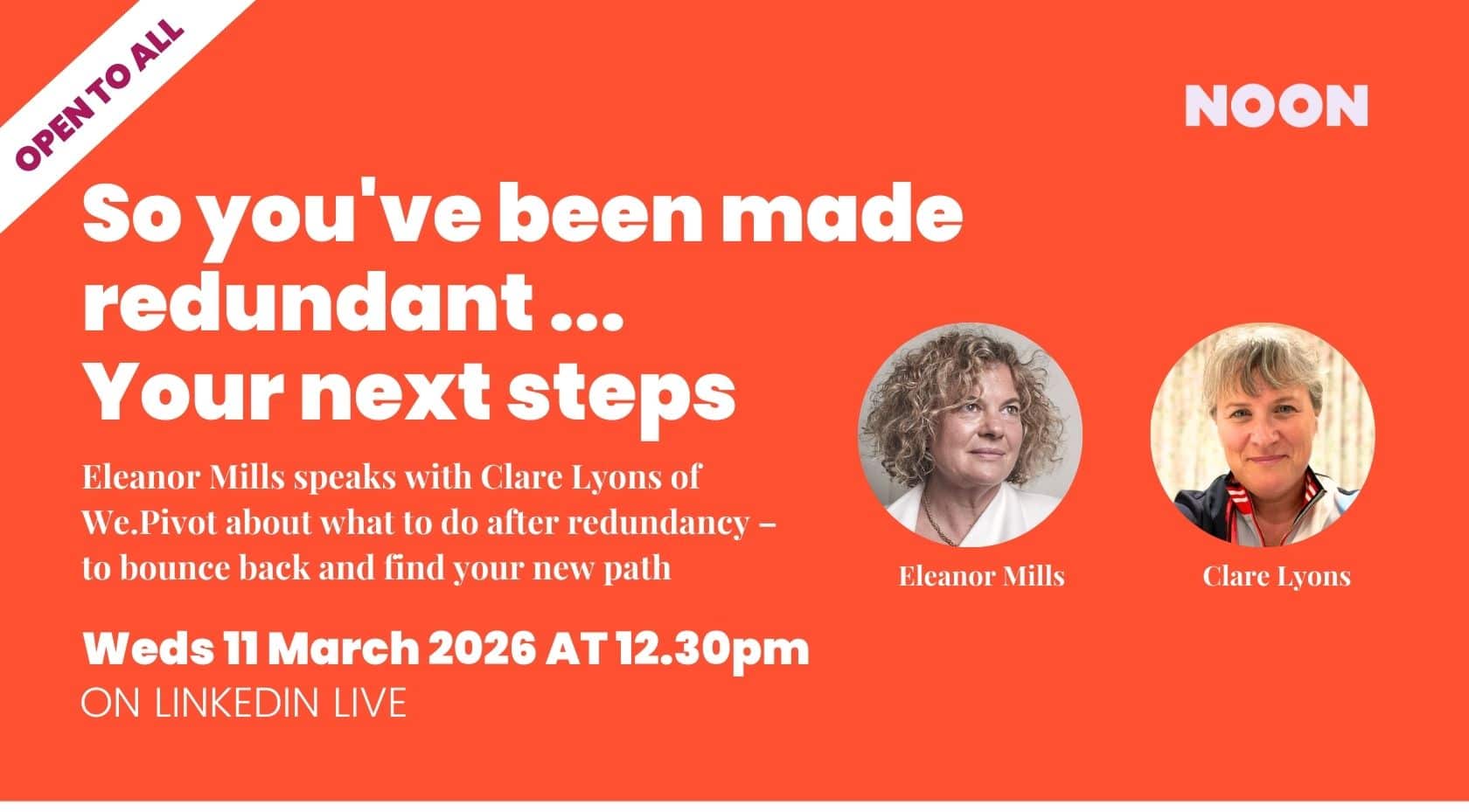 You've been made redundant linkedin live with Clare Lyons